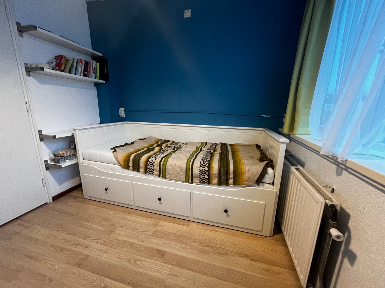 IKEA Hemnes Bedbank - bed single to double, Ophalen, Gebruikt, Eenpersoons, Wit