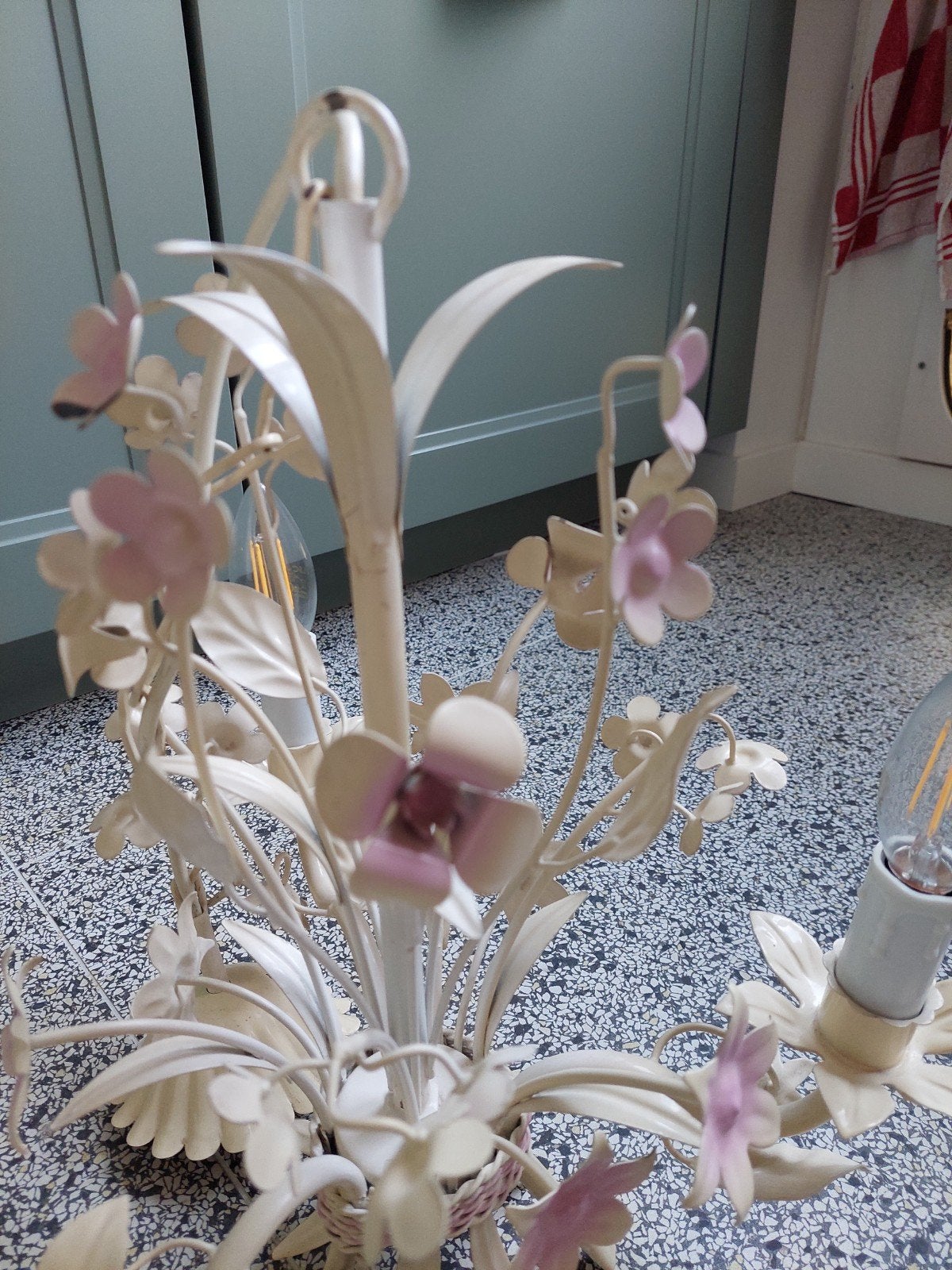 Vintage Frans emaille hanglamp, Ophalen