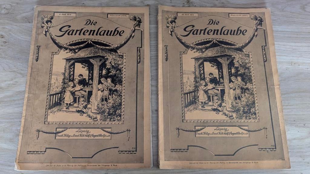 Twee antieke tijdschriften uit 1914 nr 1, Hobby en Vrije tijd, Scrapbooking, Ophalen of Verzenden, Gebruikt, Album of Boek