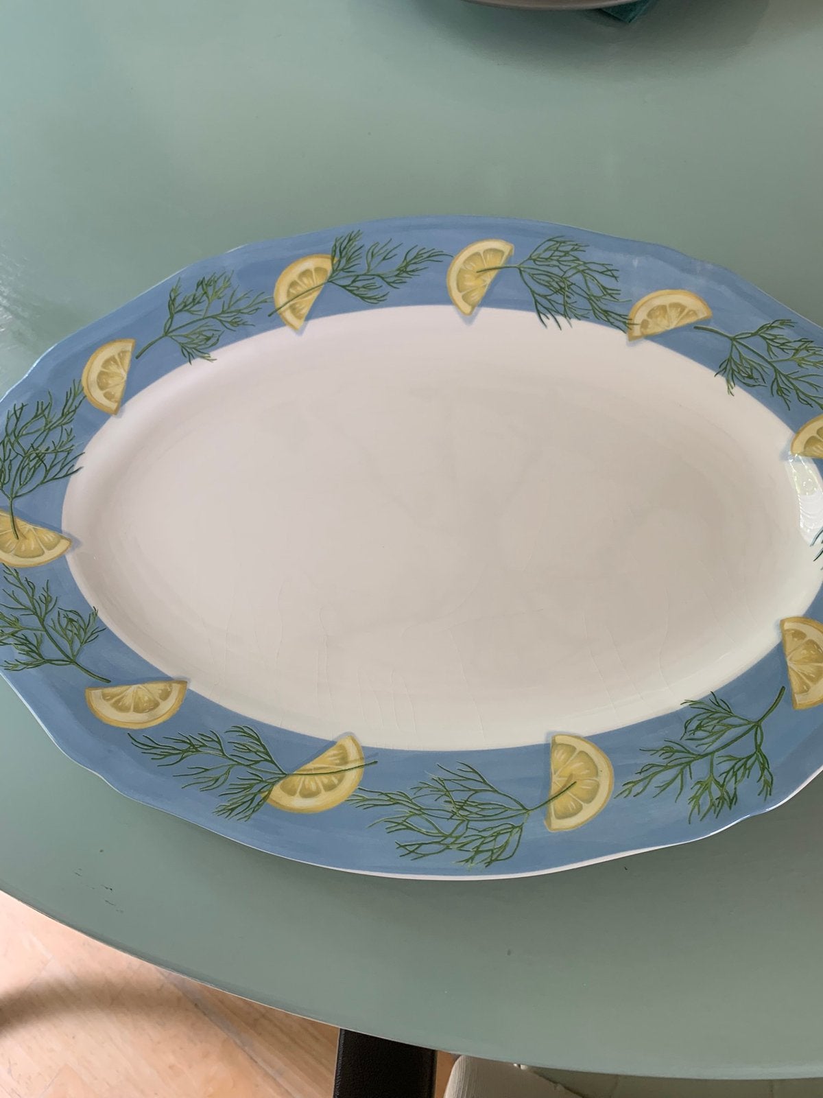 Gien Servies Belle Île grote serveerschaal 45x33 cm, Antiek en Kunst, Antiek | Servies los, Ophalen of Verzenden