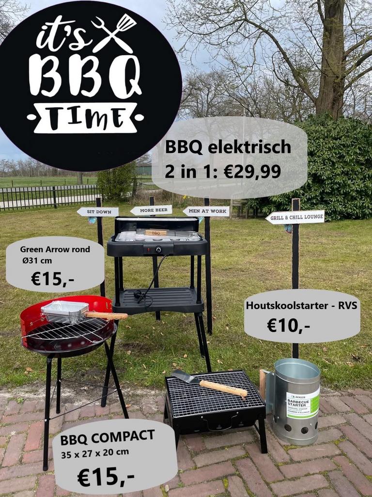 Barbeque BBQ Time electrische en op kolen, Ophalen of Verzenden, Zo goed als nieuw
