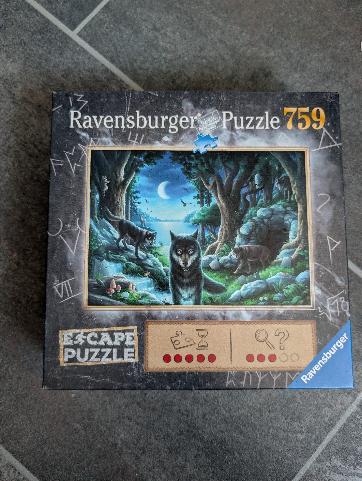 Ravensburger Escape Puzzle 759 stukjes - Wolfen, Ophalen of Verzenden, 500 t/m 1500 stukjes, Zo goed als nieuw, Legpuzzel