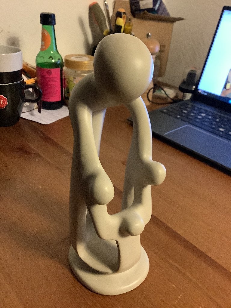 tafelbeeld 21 cm hoog. Ouder met kind, steen, Verzamelen, Ophalen of Verzenden, Gebruikt, Mens