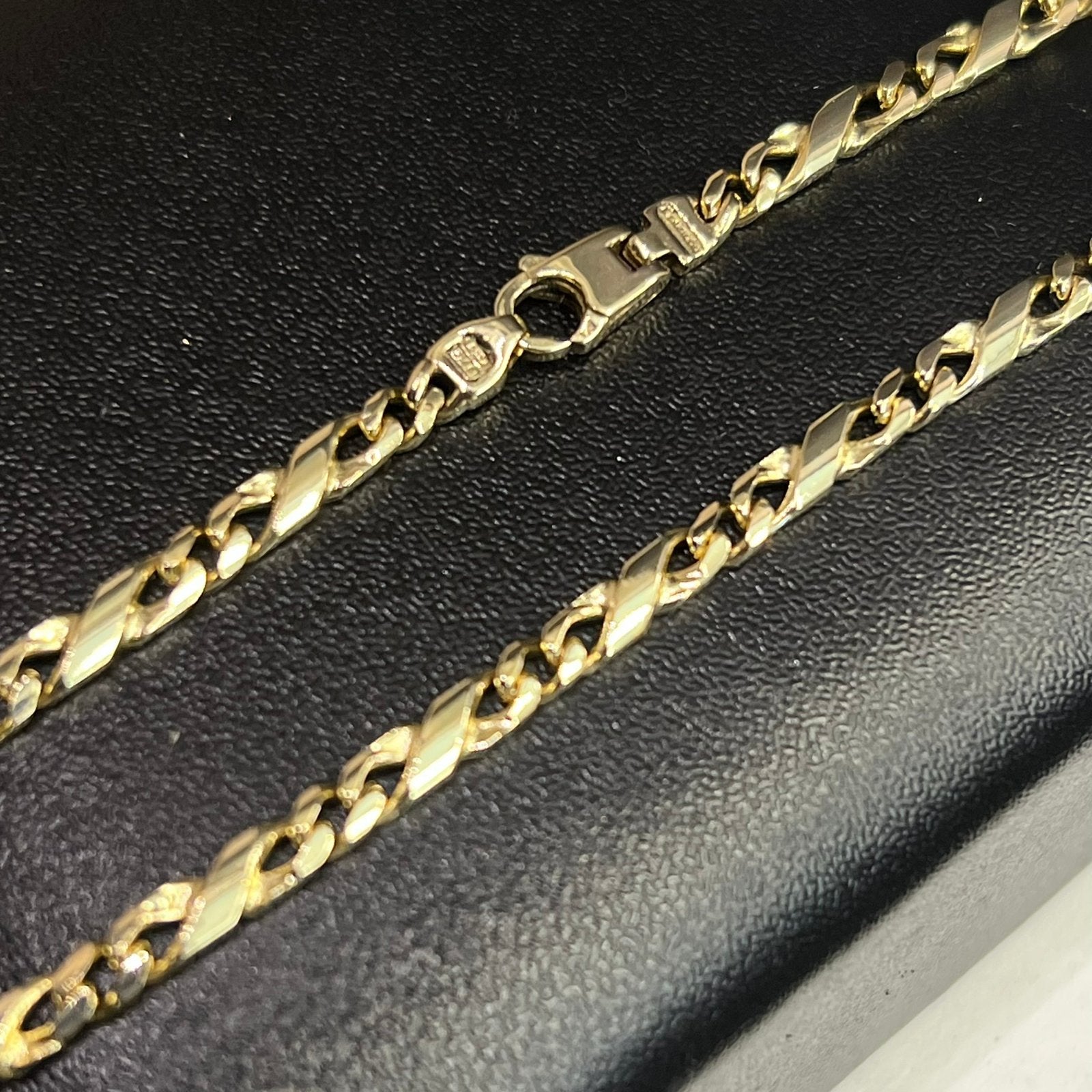 14 karaat gouden ketting massief schakel, Sieraden, Tassen en Uiterlijk, Kettingen, Ophalen of Verzenden