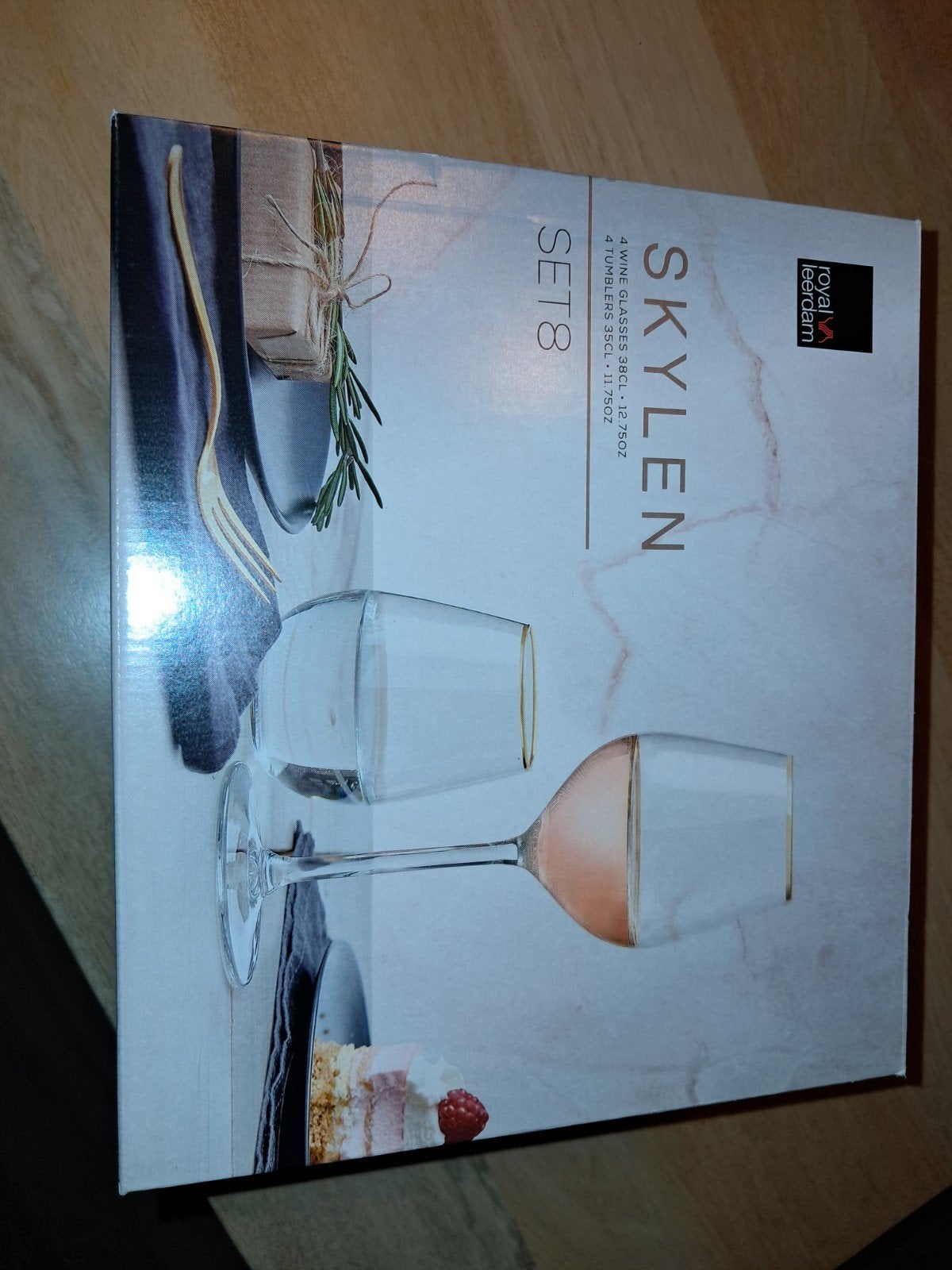 Royal Leerdam Skylen - 4 wijnglazen en 4 waterglazen, Ophalen, Glas of Glazen, Overige merken, Nieuw