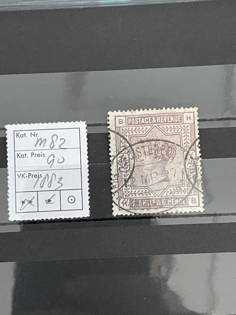 postzegels UK michel 82 uit 1883 op kaart 29, Verzenden, Gestempeld