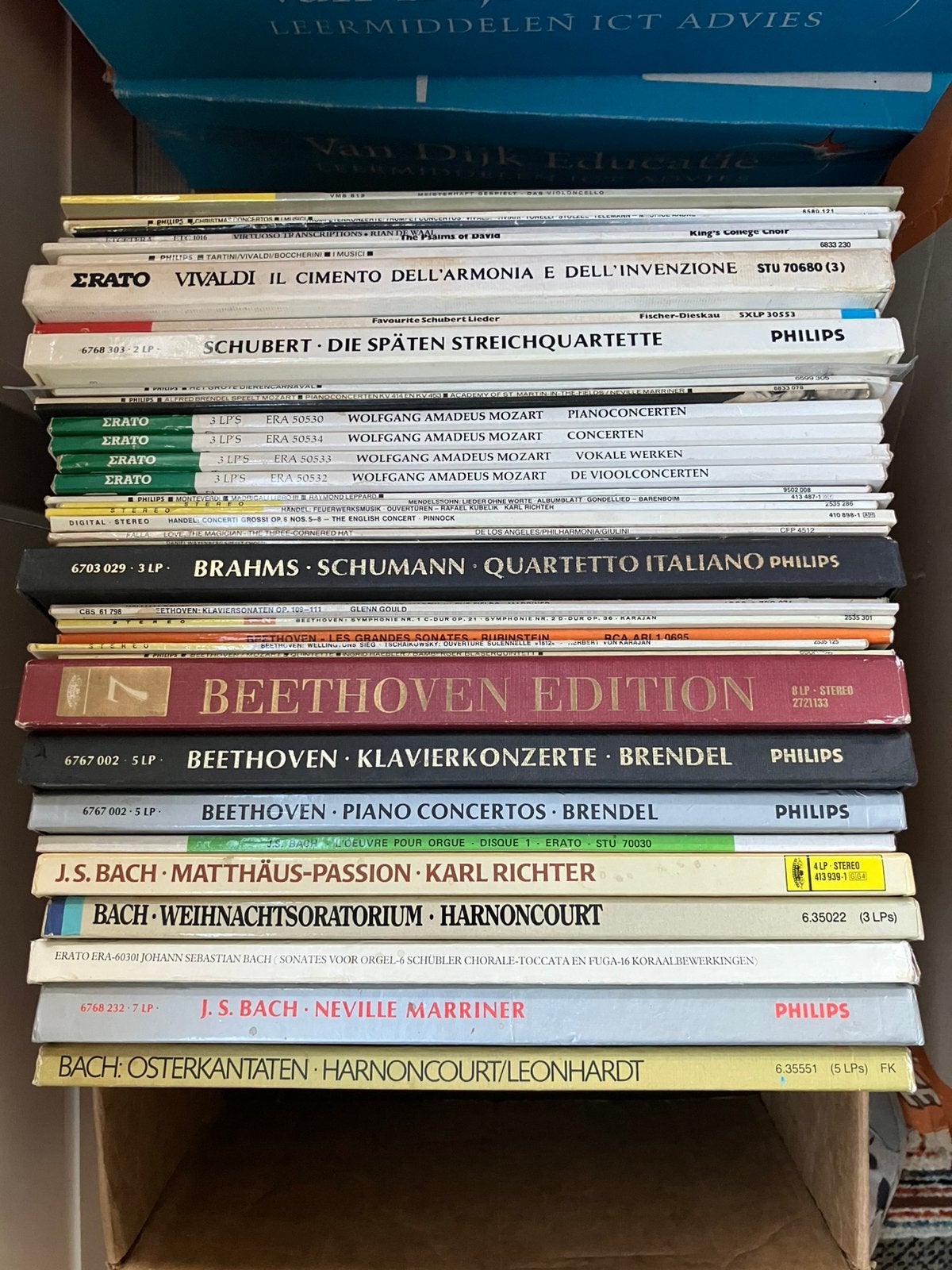 Vinyl Grote doos met elpees. Klassieke muziek, Ophalen of Verzenden, Zo goed als nieuw, Overige formaten, Overige typen