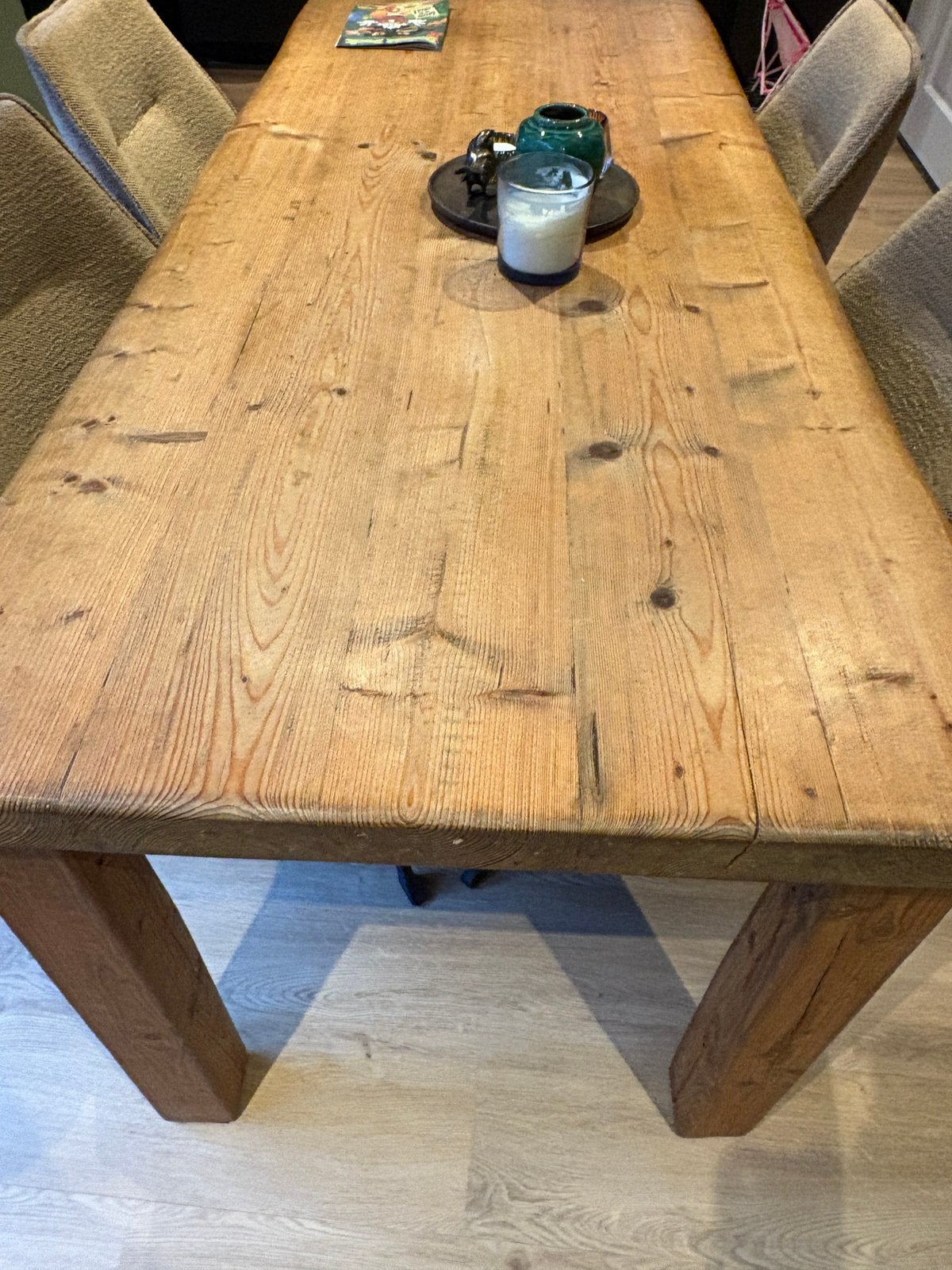 Franse wijntafel - eettafel, Ophalen, Gebruikt, Eikenhout, 50 tot 100 cm