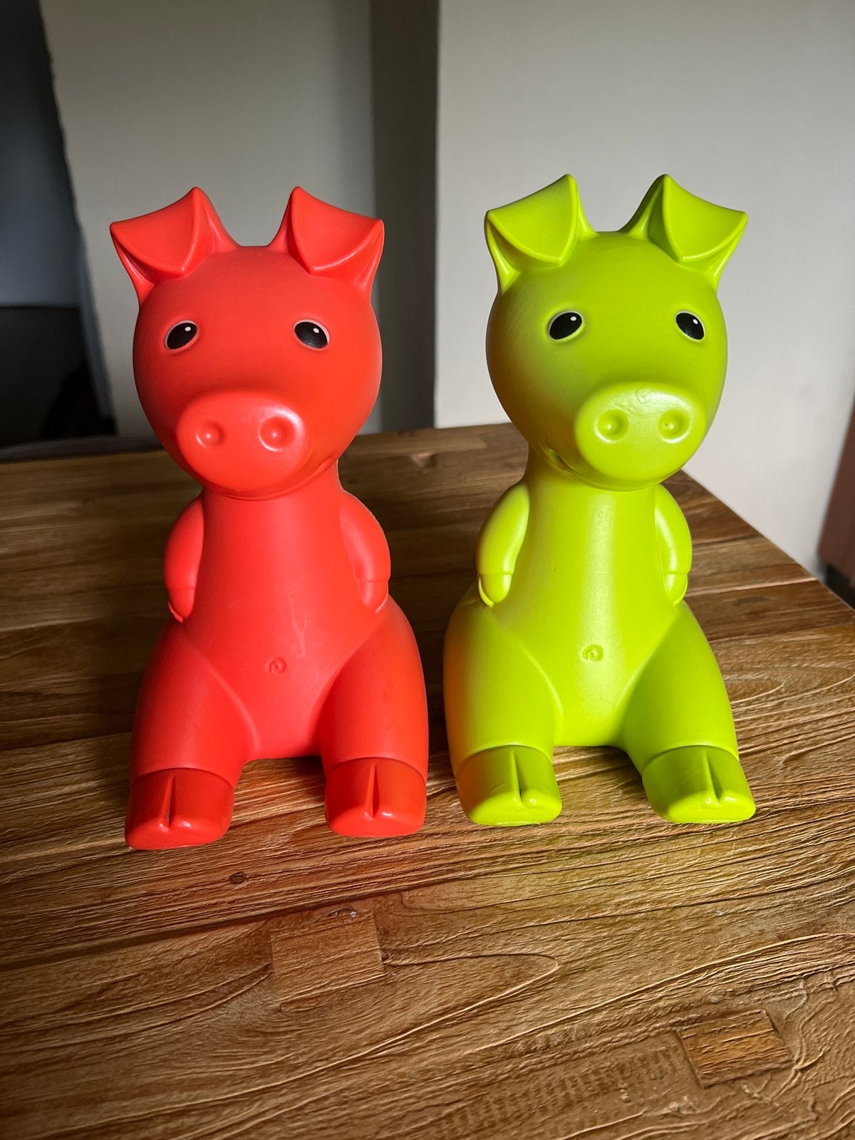 Vintage IKEA PS Spaarvarken spaarpotten - rood en groen, Ophalen, Gebruikt, Meerkleurig, Kunststof