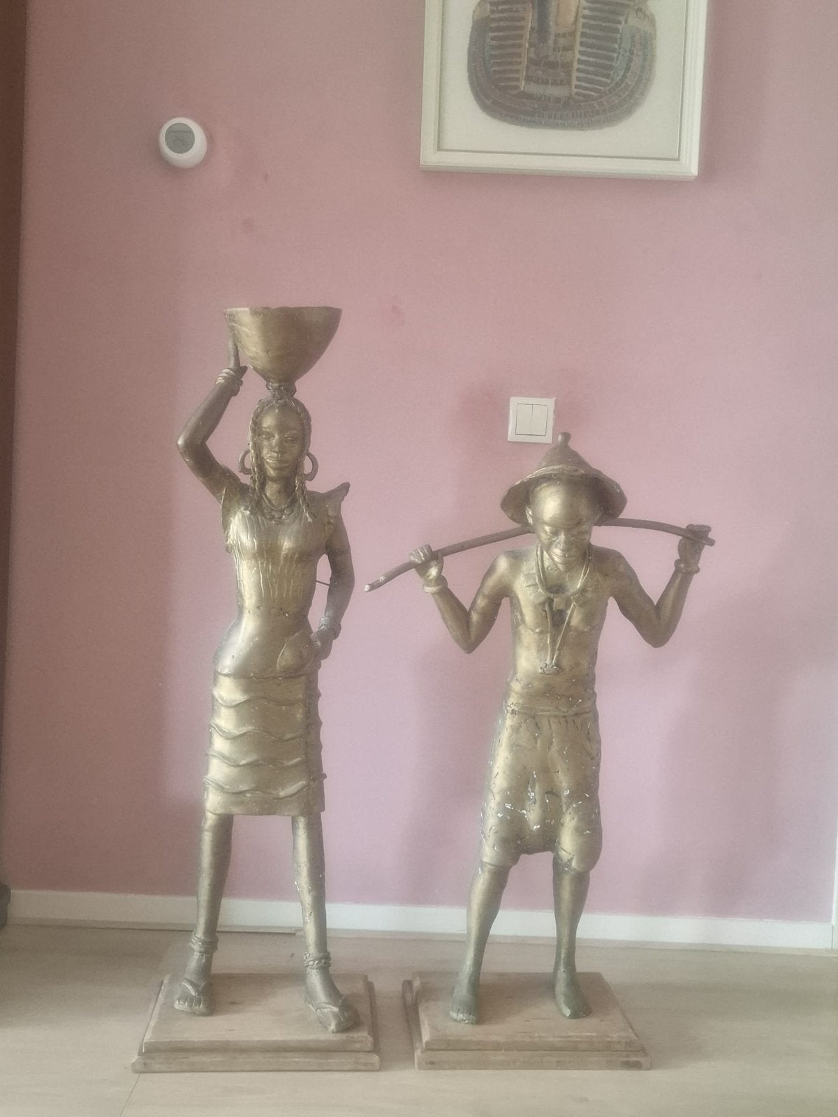 Afrikaanse beelden man en vrouw, Antiek en Kunst, Ophalen, Afrika, Groep mensen