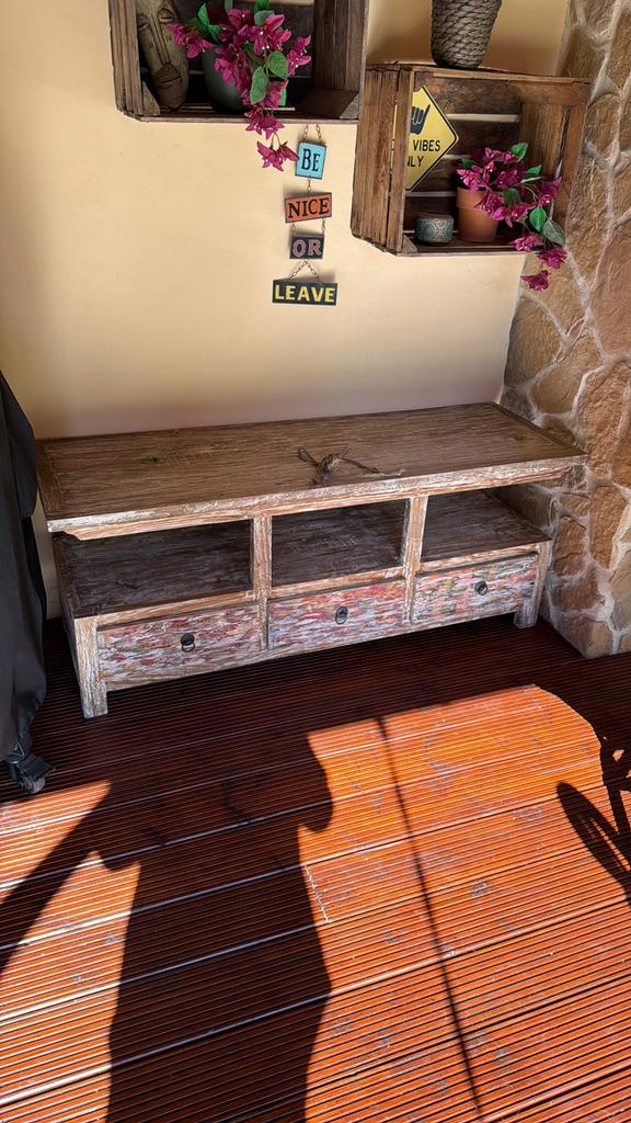 Kast / dressoir / tv meubel uit bali, Gebruikt, 100 tot 150 cm, Met lade(s), 25 tot 50 cm