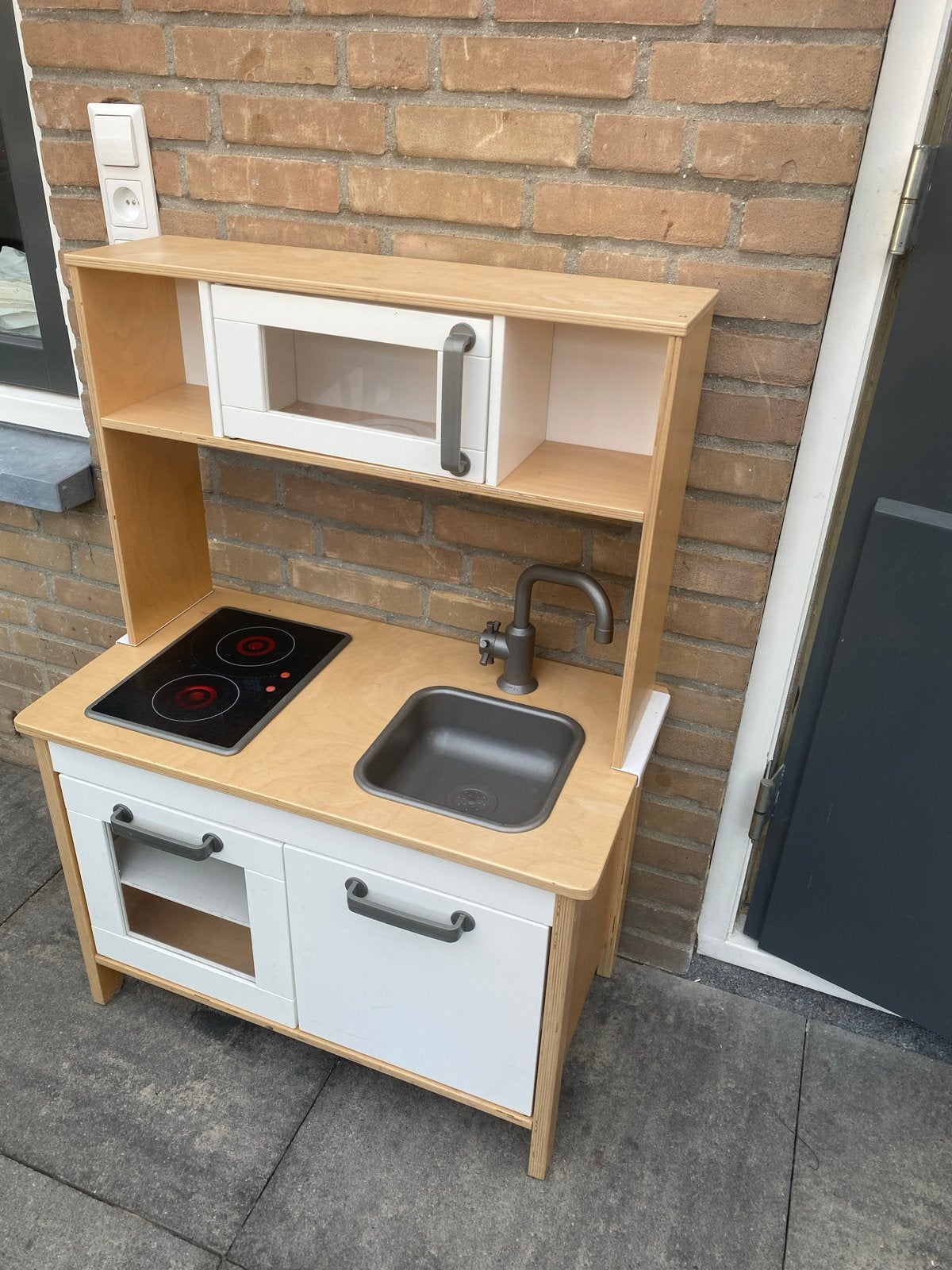 Houten Ikea speelkeuken met bordjes bestek en eten, Ophalen, Gebruikt, Hout, Speelkeuken