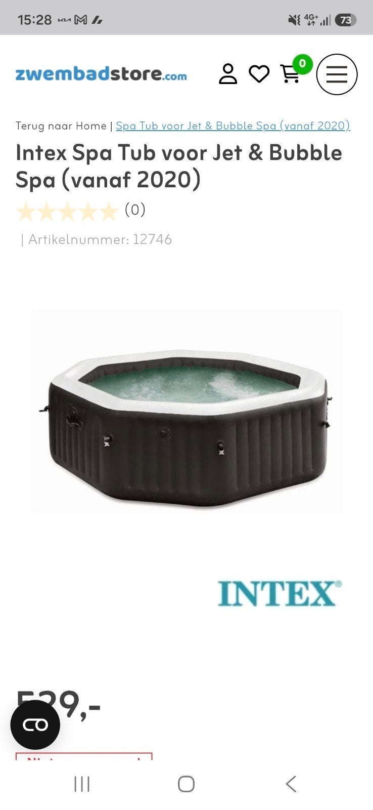 Nieuwe intex jet en bubble de luxe spa 6 pers., Ophalen, Nieuw, Opblaasbaar