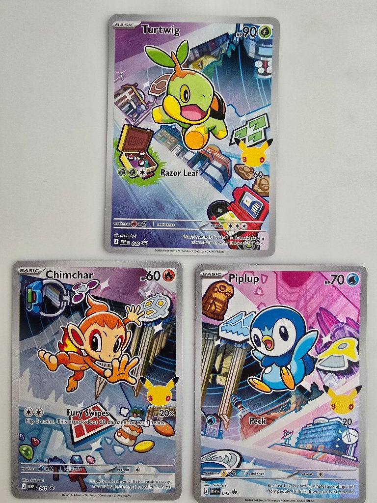 Turtwig Chimchar Piplup - First Partner Illustration promo's, Ophalen of Verzenden, Zo goed als nieuw, Meerdere kaarten
