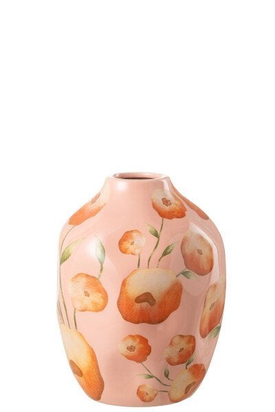 Nieuw, J-Line, fleurige vaas, zalm/oranje, €29,95 nu €15, 21 cm, Rue De La Forêt 5 7522 Tournai België, Oranje, Ophalen of Verzenden