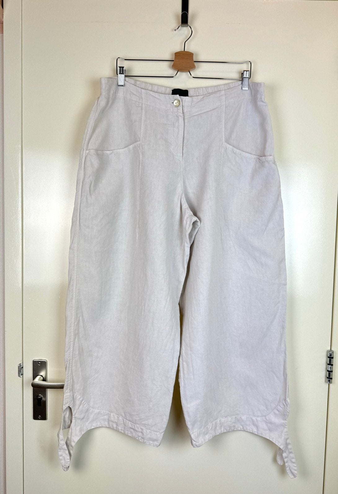OSKA 100% Linen Barrel Wide Cropped Trousers Pants 5/XL-XXL, Ophalen of Verzenden, Zo goed als nieuw, Maat 56/58 (XL), Beige