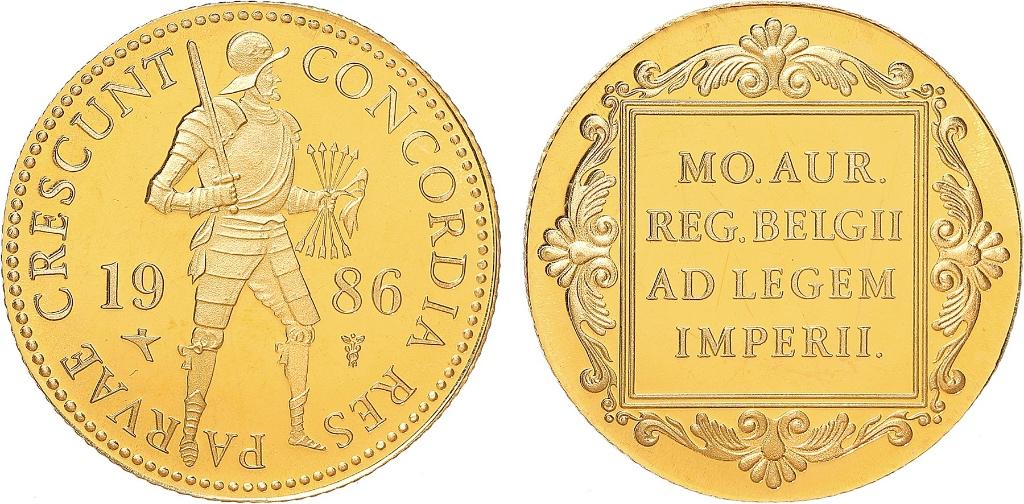 gouden dukaat 1986 PROOF kwaliteit, Ophalen of Verzenden, Goud