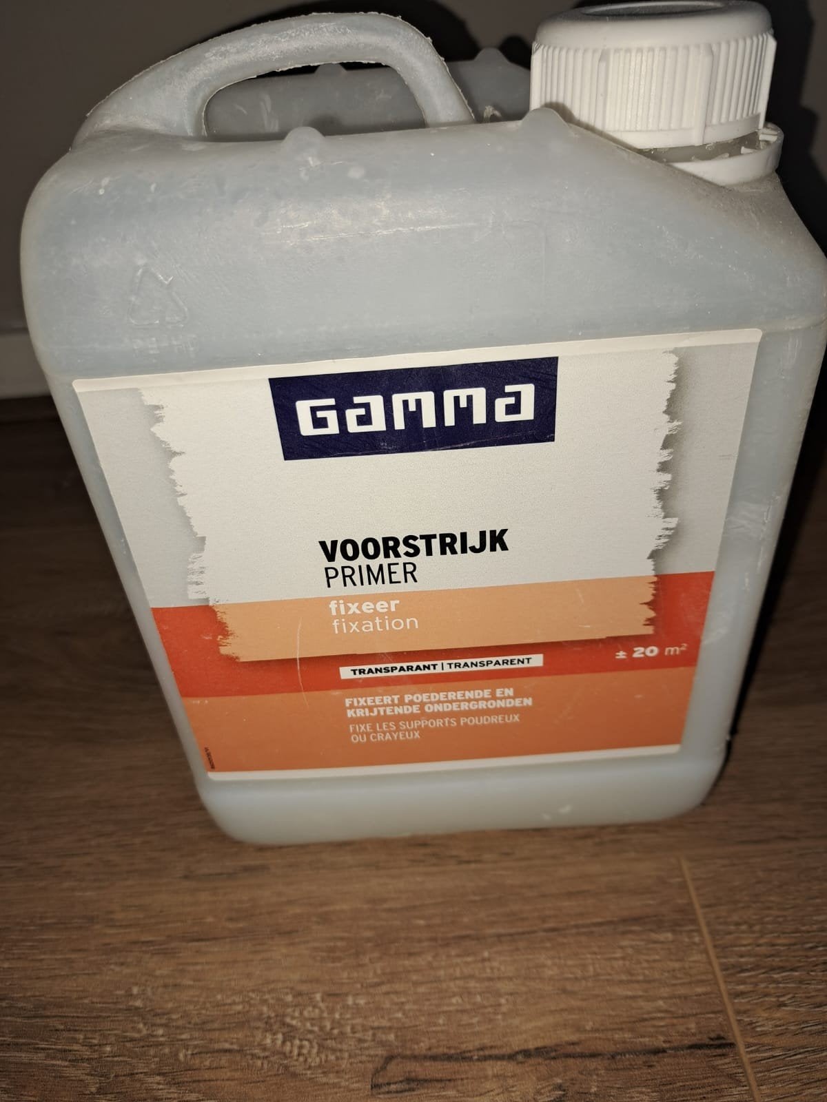 GAMMA Voorstrijk Primer Fixeer - Transparant, Gebruikt, Overige kleuren, Ophalen of Verzenden, Verf