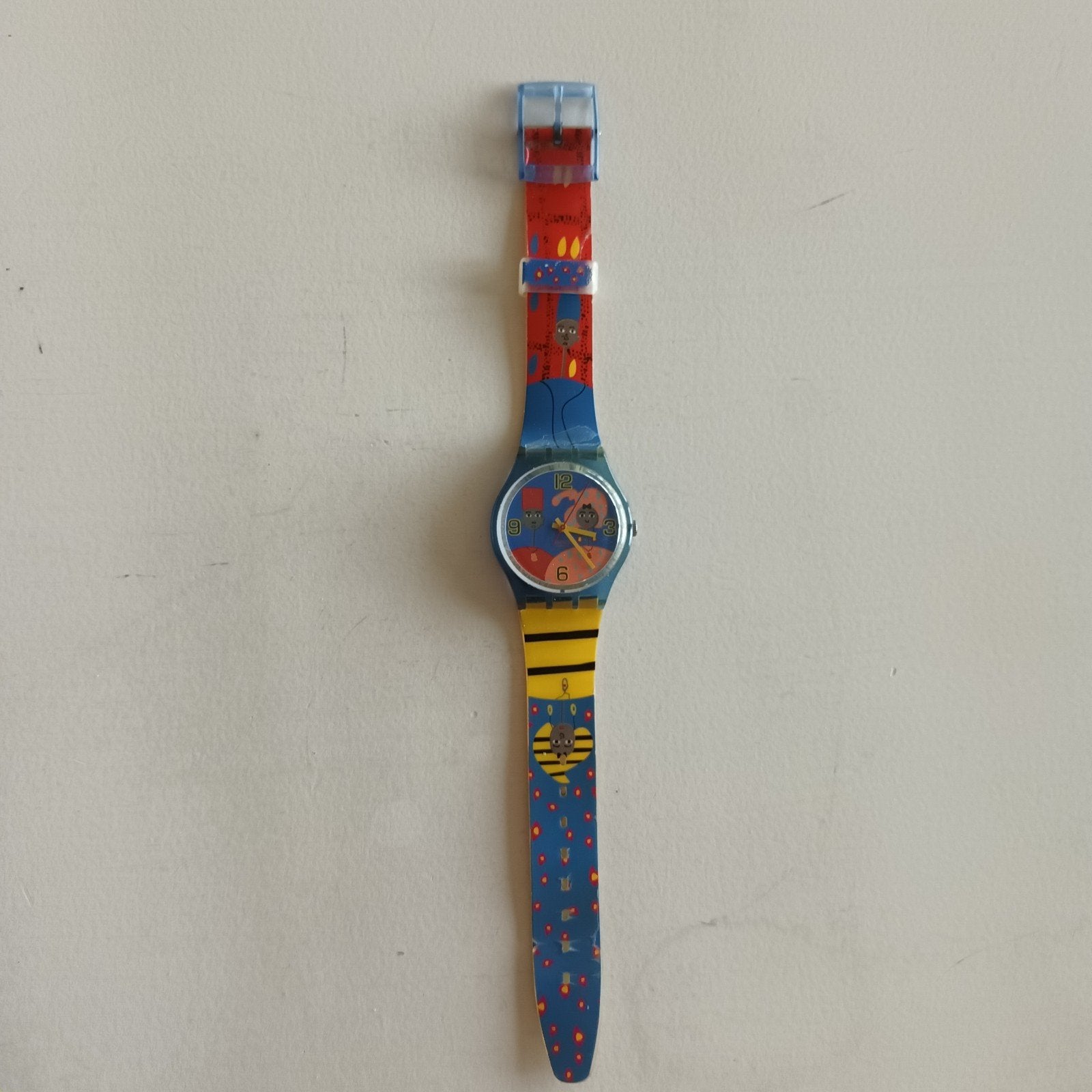 Swatch Gent Diama GS114 horloge uit 2003, Ophalen of Verzenden, Gebruikt, Blauw, Jongen of Meisje