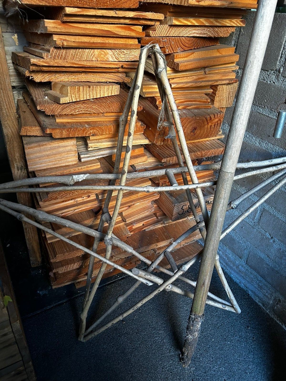 Ster v houten stokjes, Ophalen, Zo goed als nieuw, Overige typen, Minder dan 2 meter