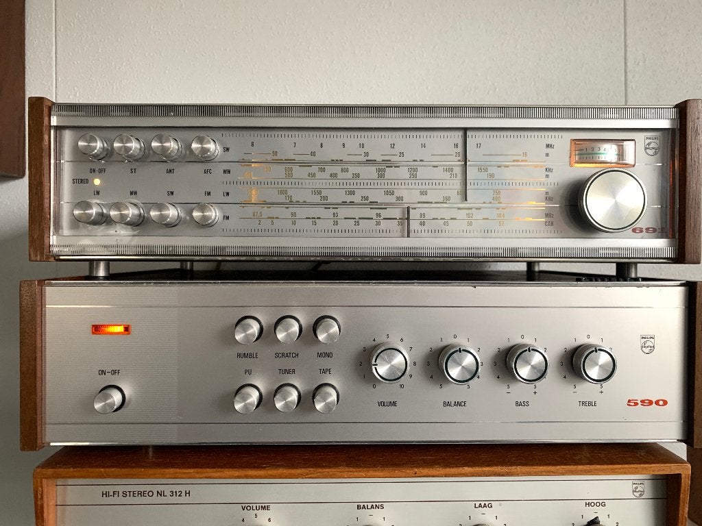 Vintage Philips set 22RH590 en 22RH691, Audio, Tv en Foto, Ophalen, Gebruikt, Philips