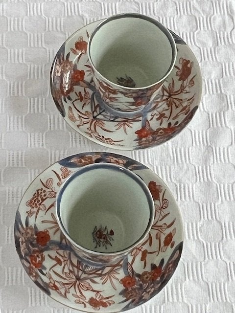 2 CHOCOLADEMOKKEN + SCHOTELS, 18e EEUW IMARI EDO PERIODE, Ophalen of Verzenden