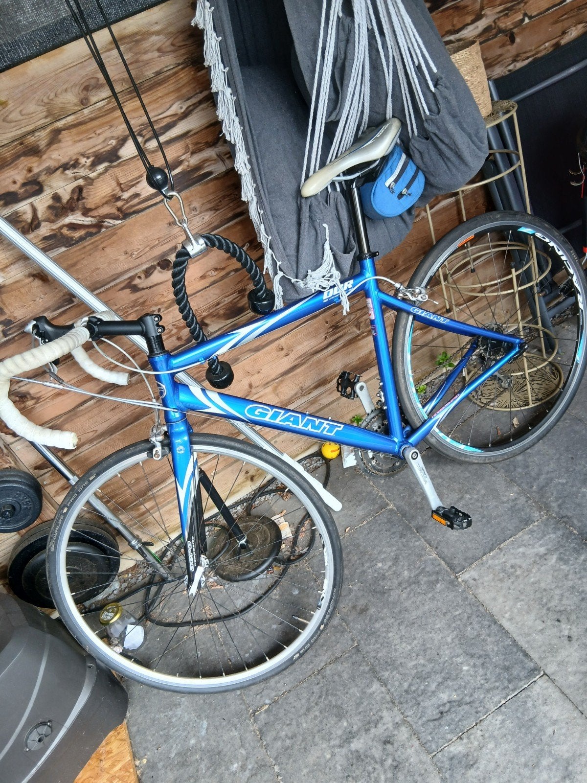 Giant racefiets - Blauw, gebruikt, 28 inch, Gebruikt, 10 tot 15 versnellingen, Aluminium