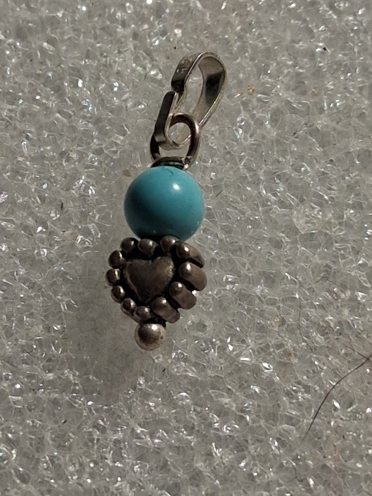 Zilveren hanger met Turkoois steen -- afmeting 4 mm, Ophalen of Verzenden, Nieuw, Blauw, Zilver