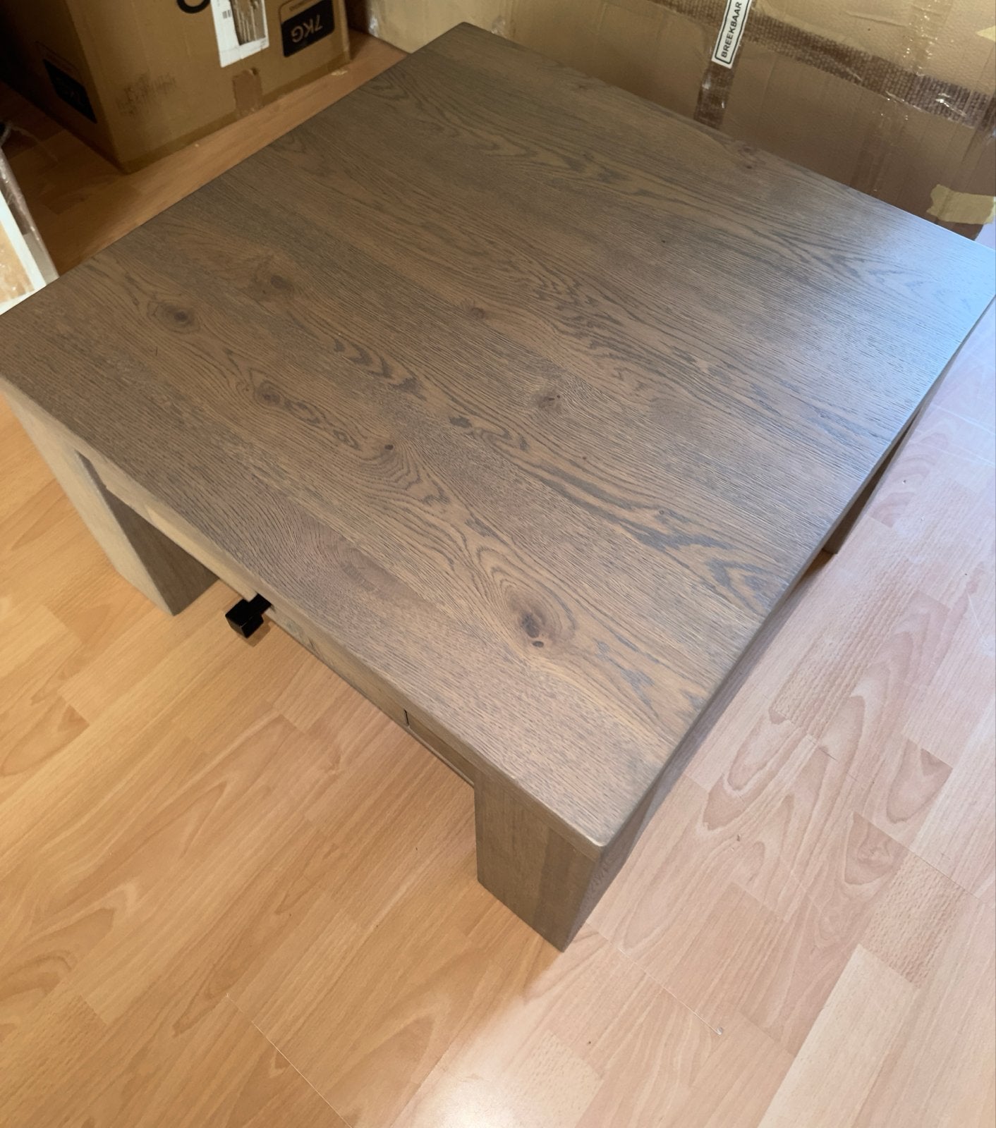 Nieuwe massief eiken salontafel met lade, 100 tot 150 cm, Nieuw, Minder dan 50 cm, Eikenhout