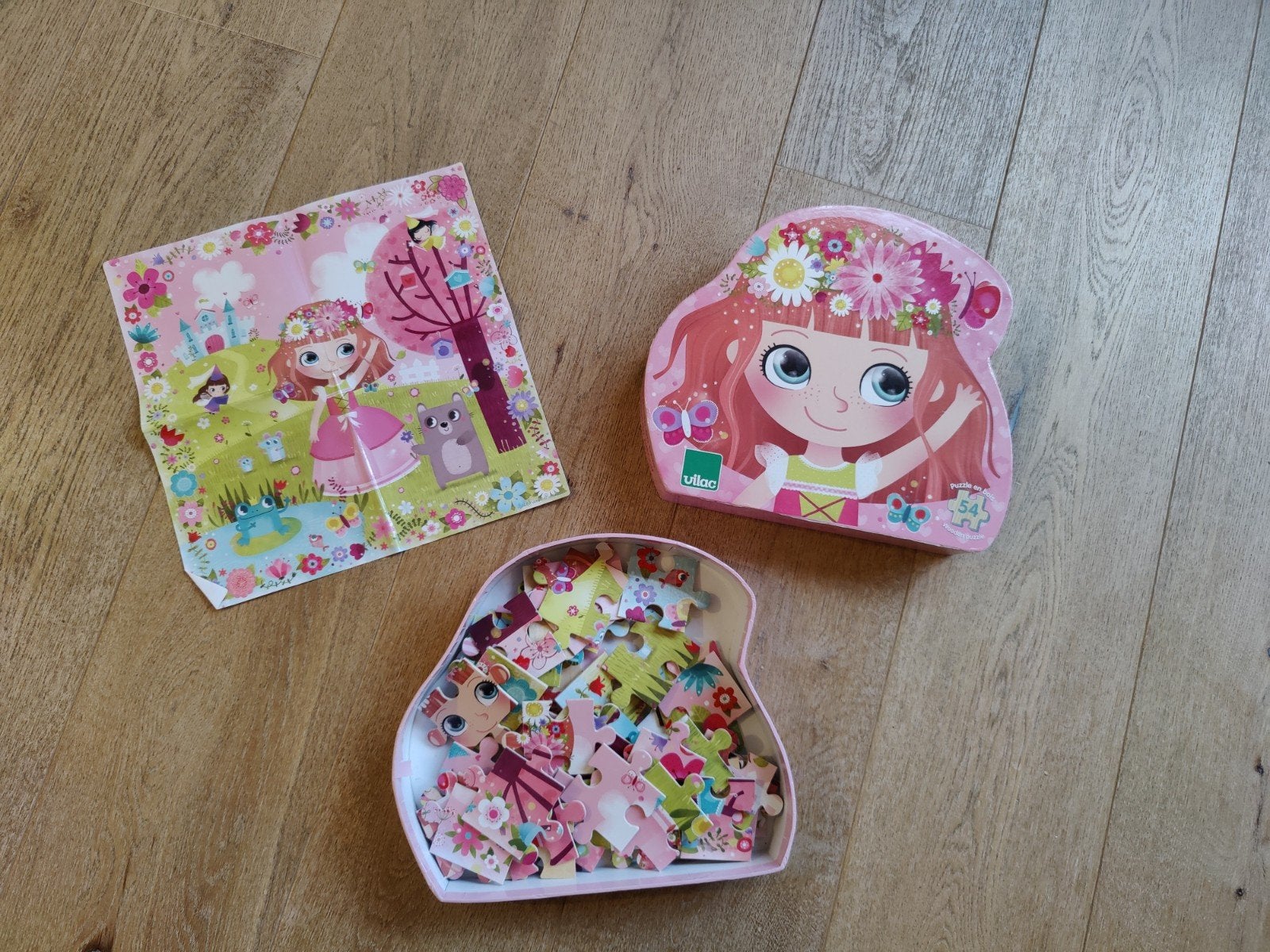 Vilac Bloemenprinses puzzel in doos. 54 stukjes, Ophalen, Meer dan 50 stukjes, Gebruikt, 4 tot 6 jaar