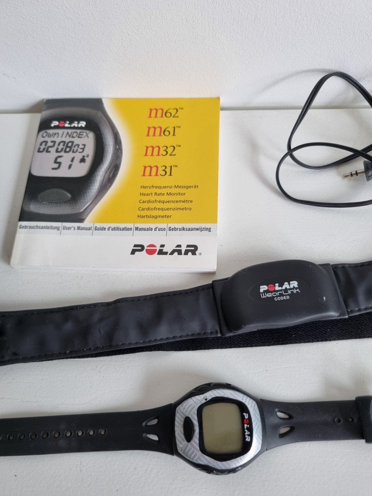 Polar hartslagmeter met borstband en horloge, Sport en Fitness, Ophalen of Verzenden, Gebruikt, Polar