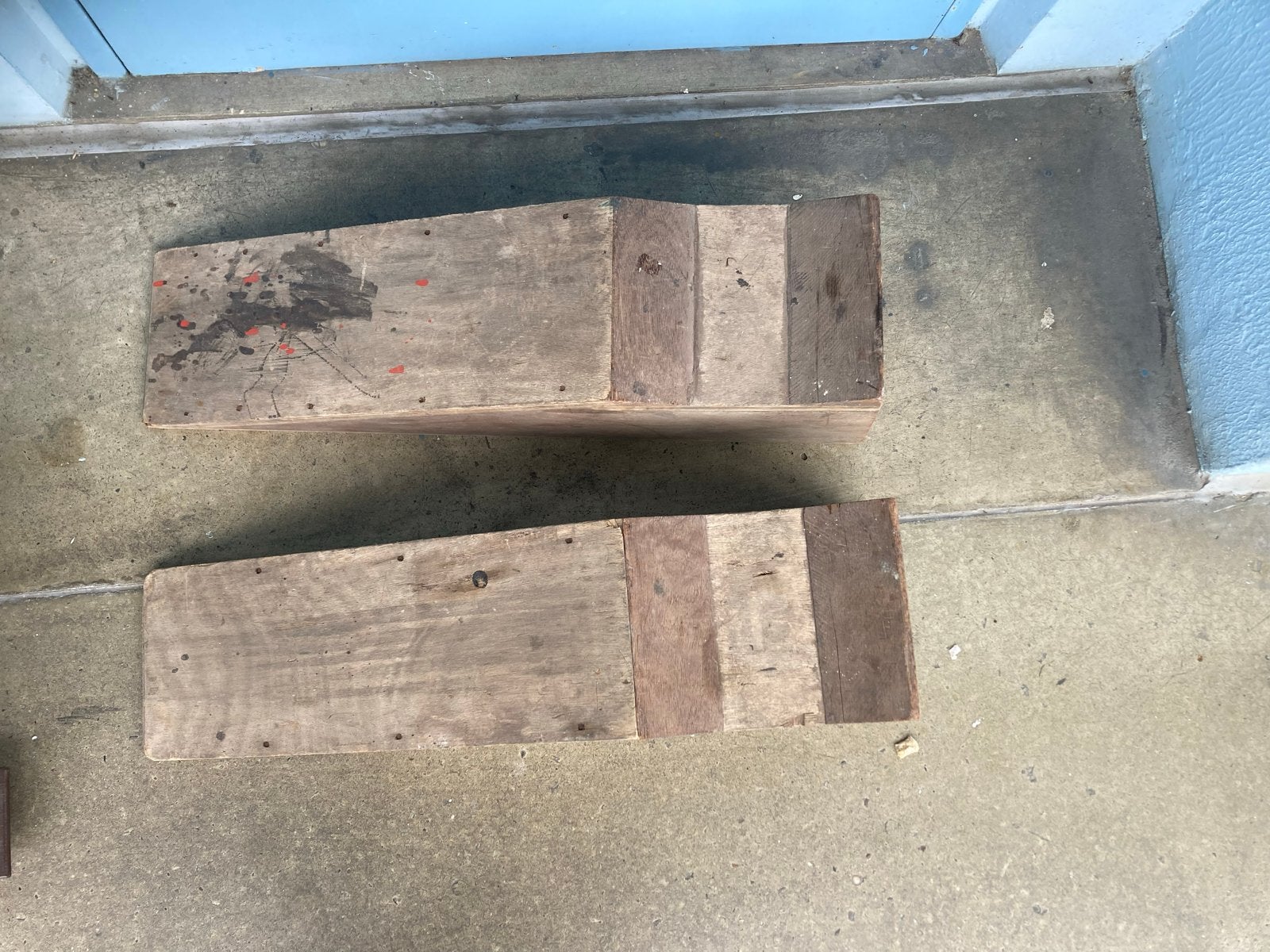 Houten auto oprijplaten - Set van 2, Ophalen of Verzenden, Gebruikt