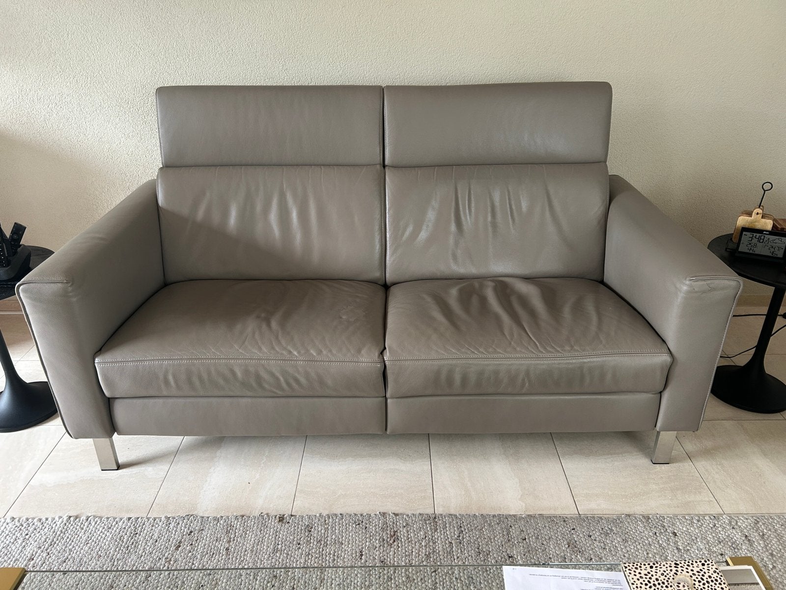 Leren 2,5 zits relax bank, Huis en Inrichting, Ophalen, Gebruikt, 150 tot 200 cm, Tweepersoons