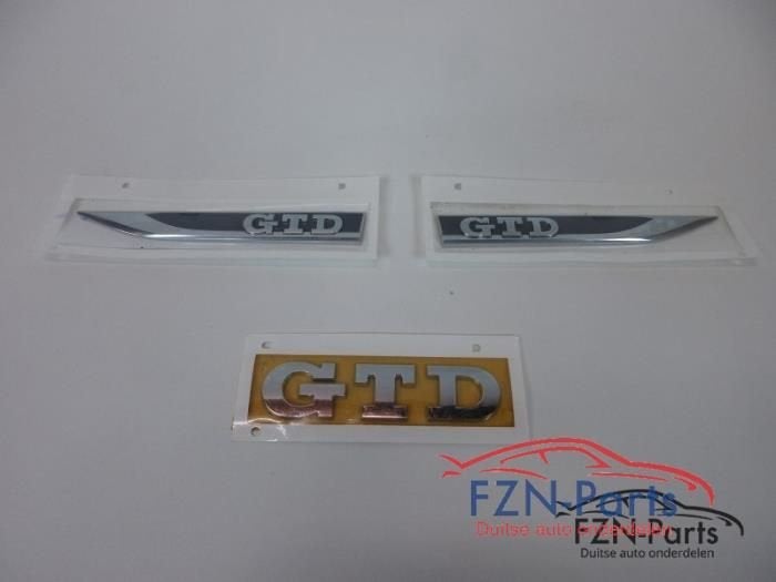 VW Golf 7 GTD Embleem Sticker Logo Zijschermen + Achterklep, Ophalen of Verzenden, Gebruikt
