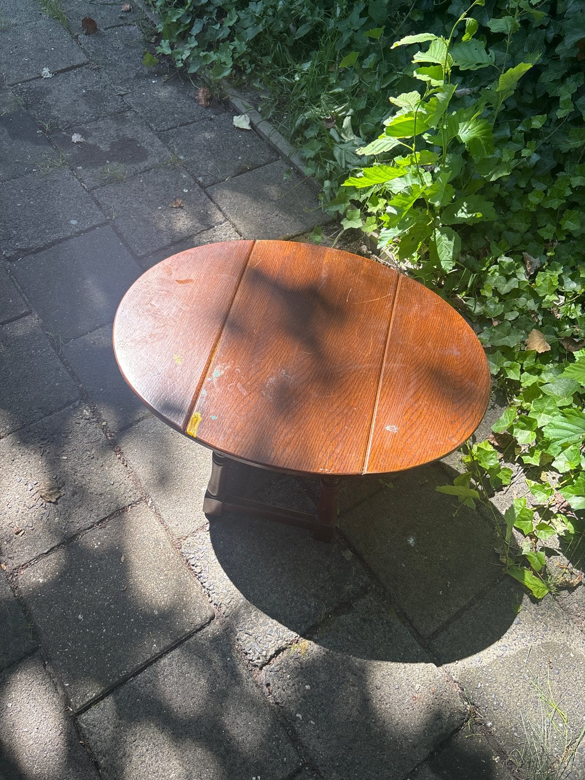 Houten Hangoortafel / Klapvleugel - Vintage Bijzettafel, Ophalen