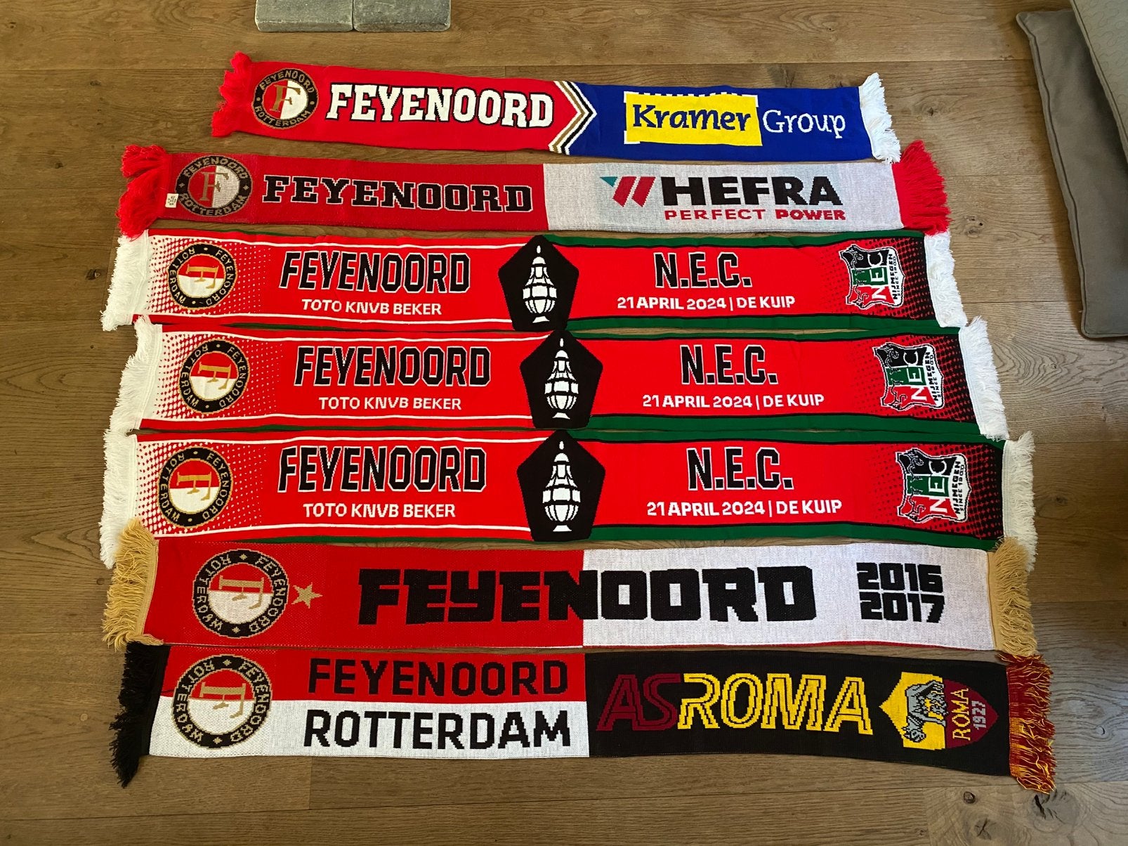 7 X Feyenoord Sjaal | collectie, Ophalen of Verzenden, Zo goed als nieuw, Feyenoord, Vaantje of Sjaal