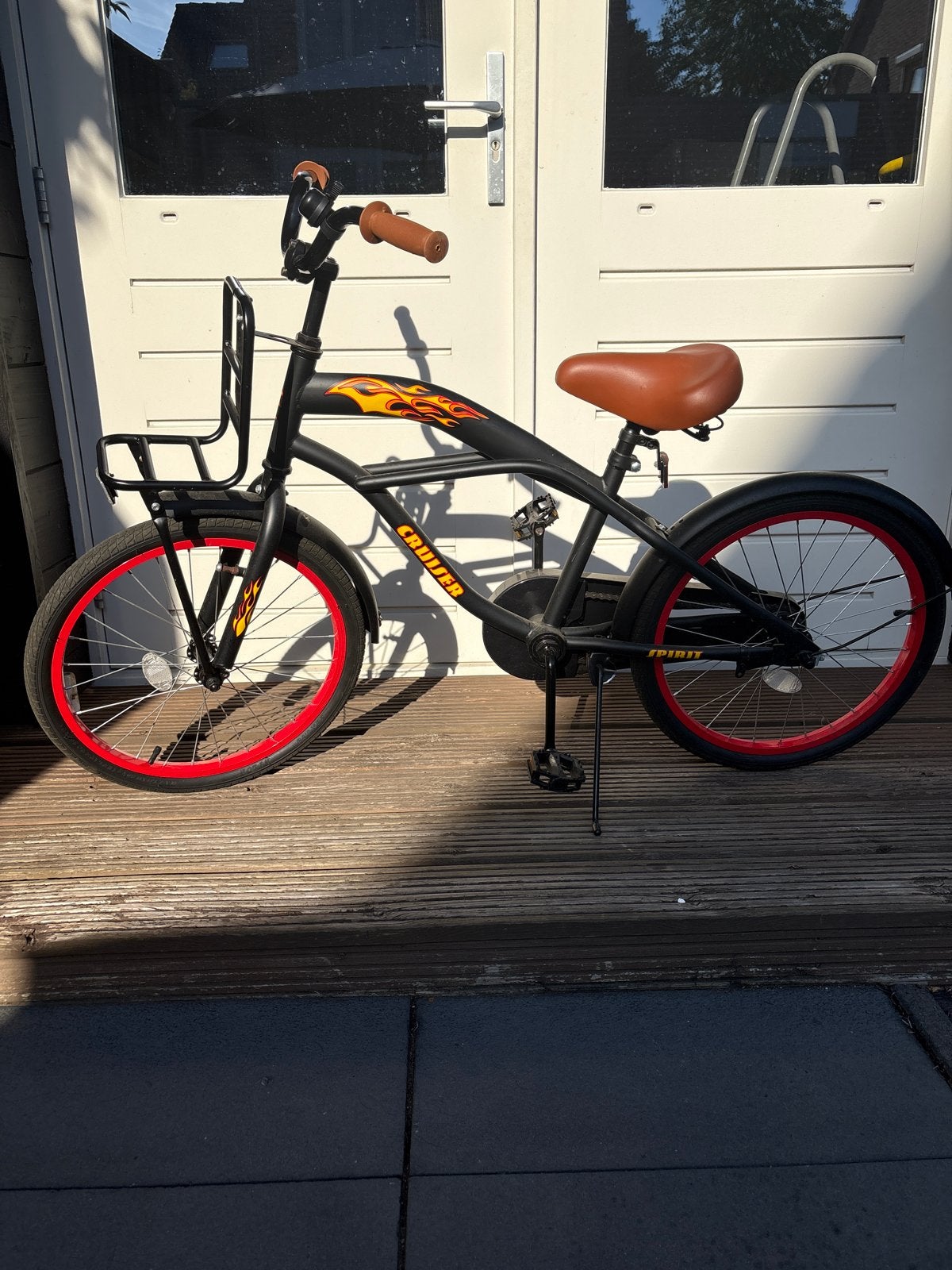 Stoere jongensfiets met voordrager - Cruiser stijl, Fietsen en Brommers, Fietsen | Kinderfietsjes, Gebruikt, 16 tot 20 inch, Terugtraprem