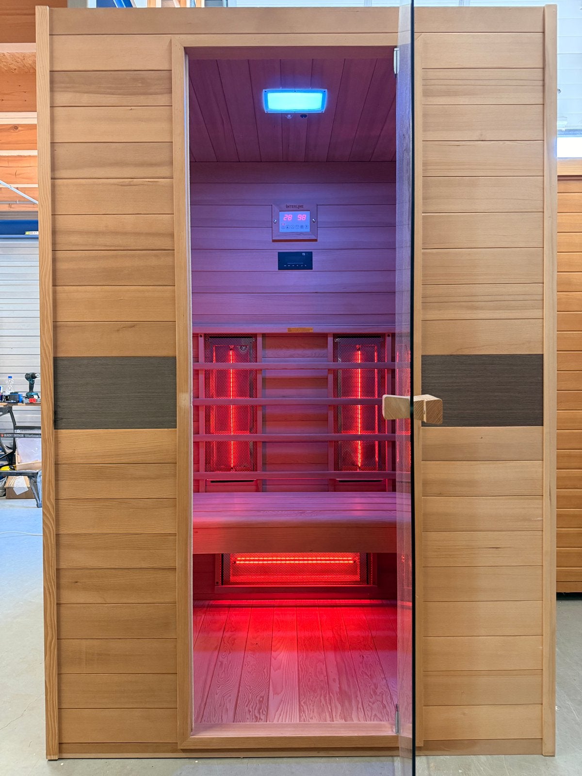 Combi Sauna - Infrarood + opgietkachel | GRATIS BEZORGING, Ophalen of Verzenden, Zo goed als nieuw, Fins of Traditioneel, Complete sauna