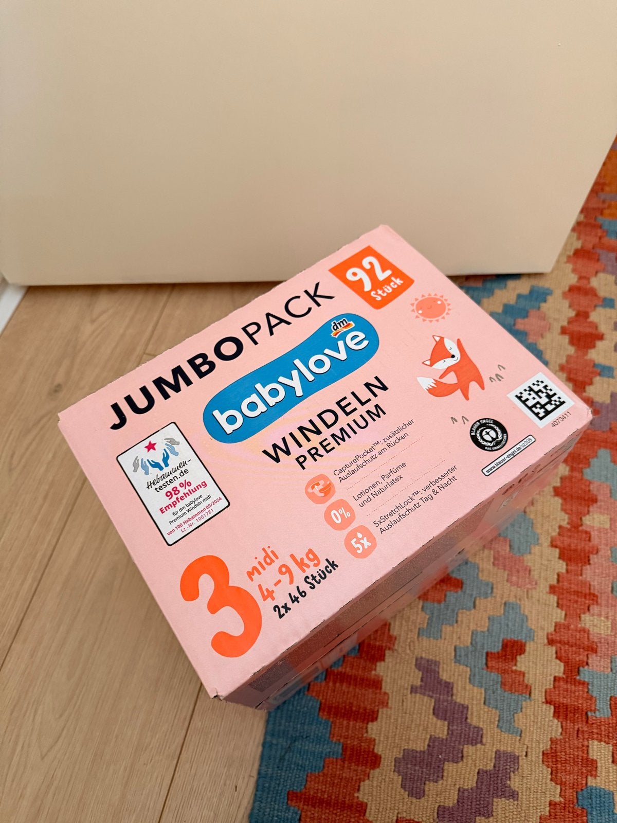 Babylove luiers maat 3 (4-9 kg) - 92 stuks, nieuw, Ophalen of Verzenden, Nieuw