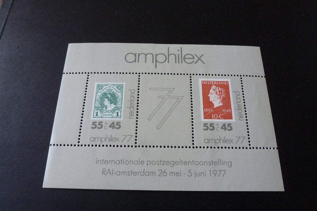 Blok van 2  RAI Amphilex 1 gld en 10 cent 1977 postfris, Postzegels en Munten, Postzegels | Nederland, Ophalen of Verzenden, Na 1940