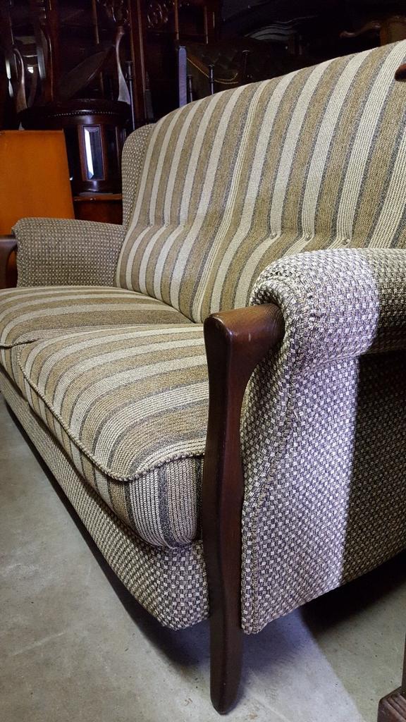 Klassiek eiken fauteuis met bank, Ophalen, 75 tot 100 cm