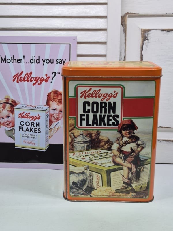 Kelloggs corn flakes blik uit Frankrijk, Verzamelen, Ophalen of Verzenden, Overige