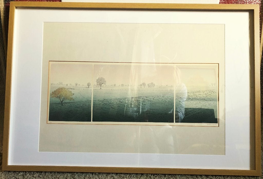 ets ELMAR GILLE, Antiek en Kunst, Ophalen, Ingelijst, 23 cm, Landschap