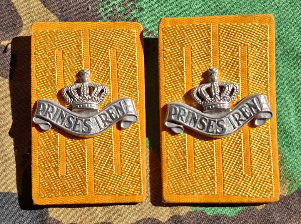 Set kraagspiegels GFPI Prinses Irene dunne schroefdraad, Ophalen of Verzenden, Landmacht, Nederland, Embleem of Badge