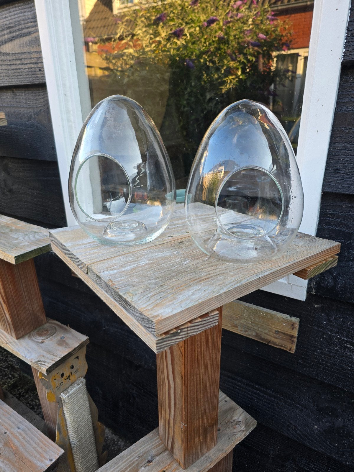 2 glazen vasen. In ei vorm!, Ophalen, Zo goed als nieuw, Overige materialen, Overige typen