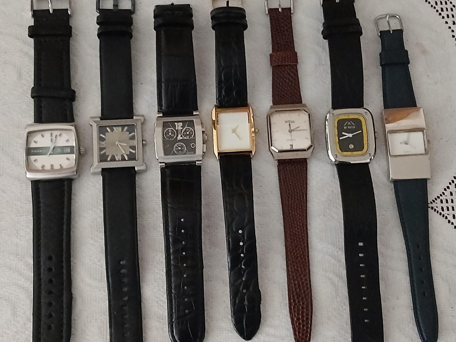 Horloges vierkant  div, Ophalen, Staal, Overige merken