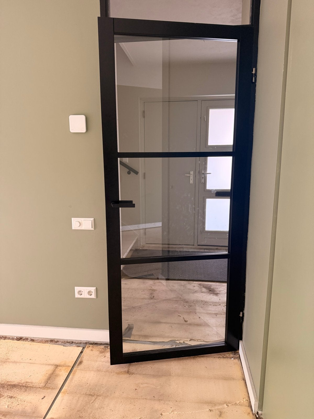 Zwarte Deur Metaal Look met Deurklink 83x201.5, Ophalen, Gebruikt, 80 tot 100 cm, Binnendeur