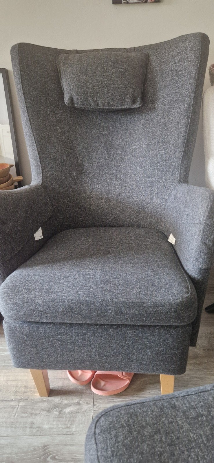 Ikea oren fauteuil grijs, Huis en Inrichting, Ophalen, 75 tot 100 cm, 50 tot 75 cm