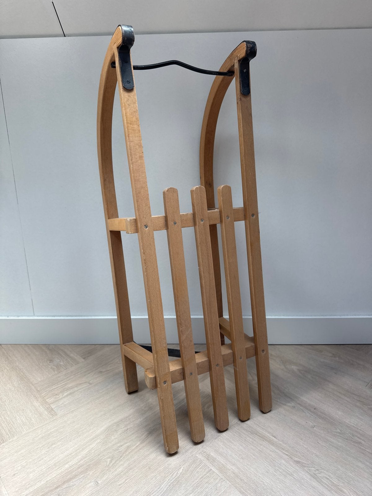 Vintage Houten Slee - Klassiek Winterplezier, Ophalen, Rugleuning, Gebruikt, Hout