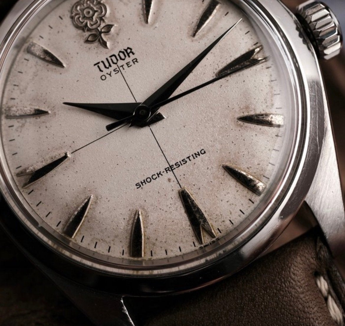 Tudor Oyster 'Big Rose' ref. 7934 (begin 60’s), Overige merken, Staal, Polshorloge, Ophalen of Verzenden